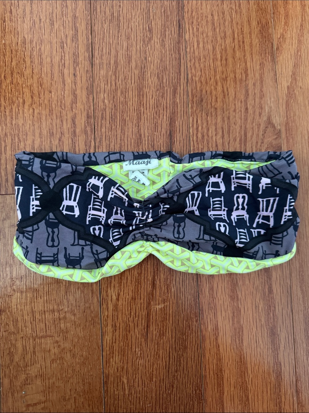 Maaji Black & Neon Yellow Patterned Headband